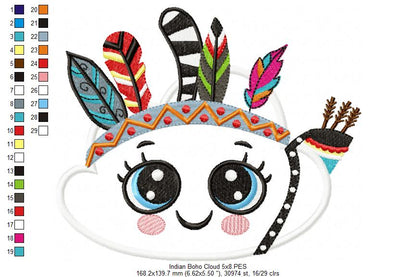 Indian Boho Cloud - Applique