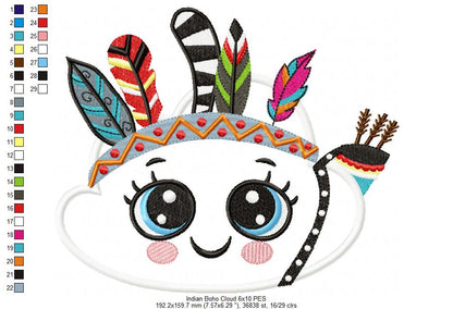 Indian Boho Cloud - Applique