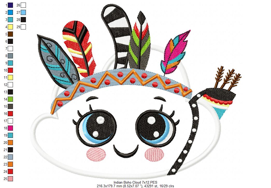 Indian Boho Cloud - Applique