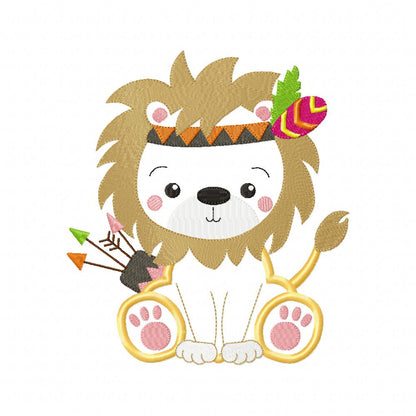 Indian Boho Lion - Applique