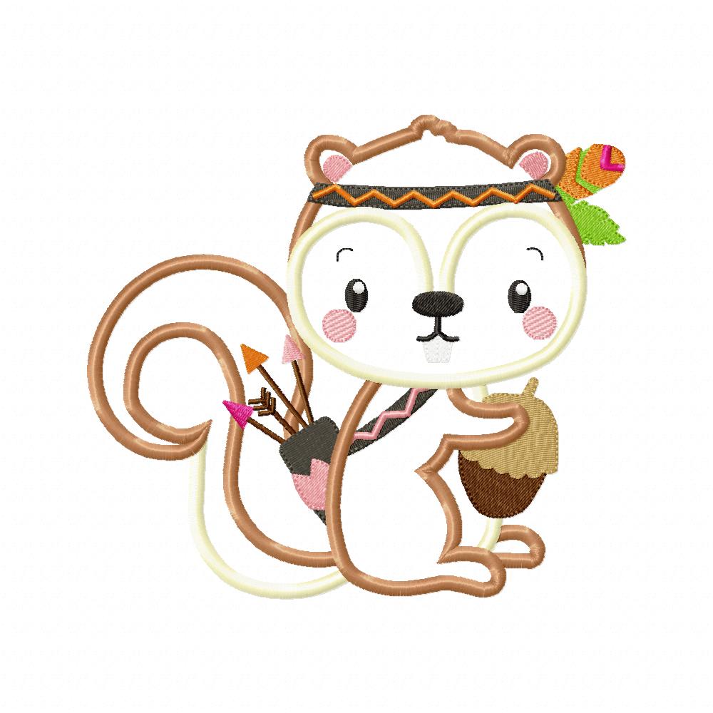 Indian Boho Squirrel - Applique