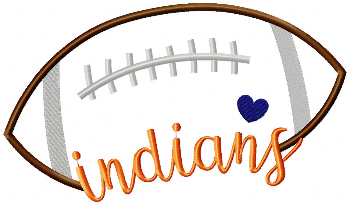 Indians Football Script - Satin Stitch – Machine Embroidery Design