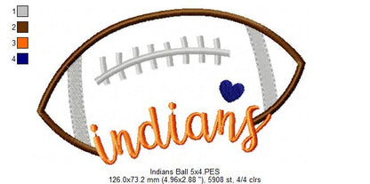 Indians Football Script - Satin Stitch – Machine Embroidery Design