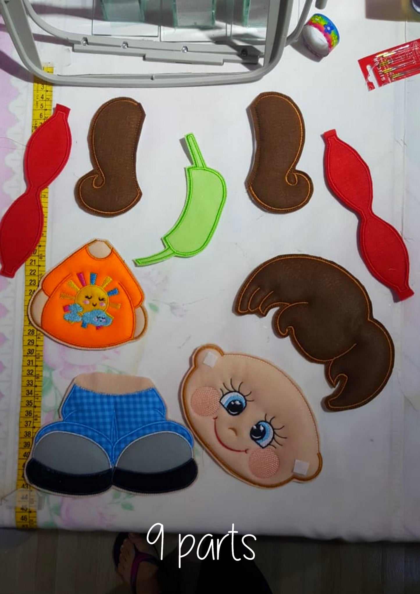 Boy and Girl with Face Mask Ornament - ITH Project - Machine Embroidery Design