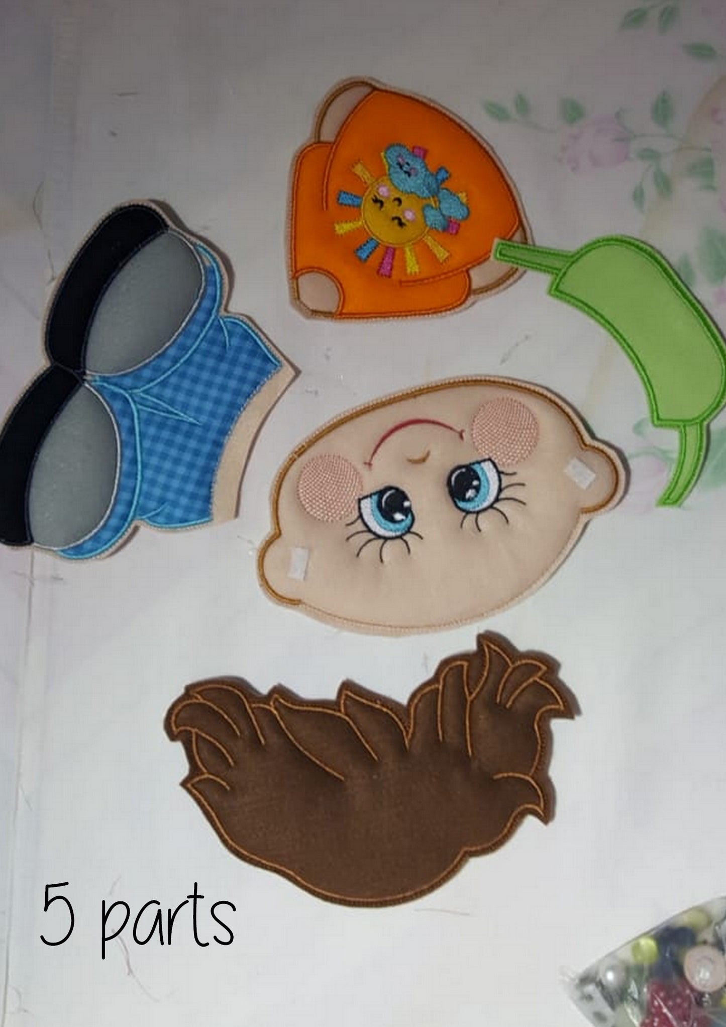 Boy With Face Mask Ornament - ITH Project - Machine Embroidery Design