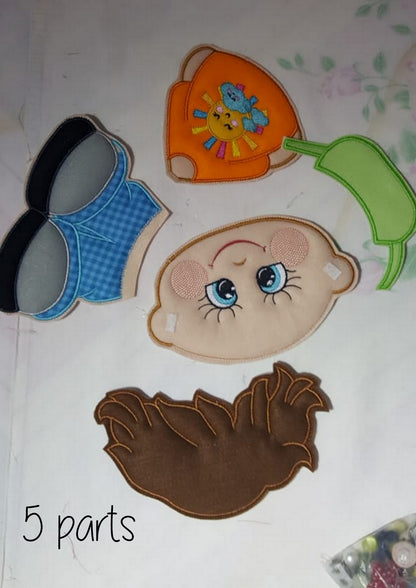 Boy With Face Mask Ornament - ITH Project - Machine Embroidery Design