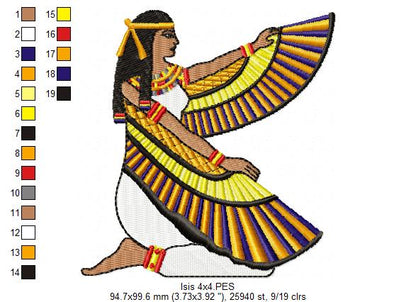 Isis - Fill Stitch Embroidery