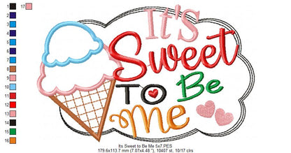 It's Sweet To Be Me - Applique - Machine Embroidery Design