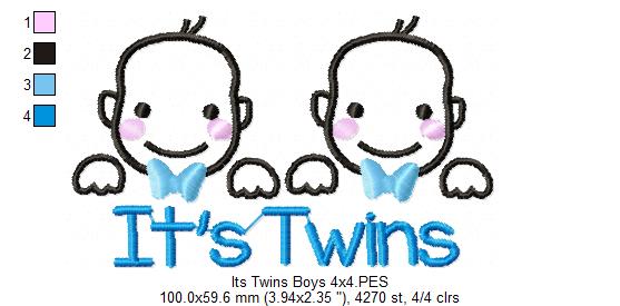 It's Twins - Boys - Fill Stitch