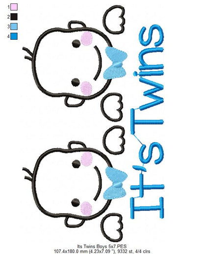 It's Twins - Set 0f 3 designs - Fill Stitch