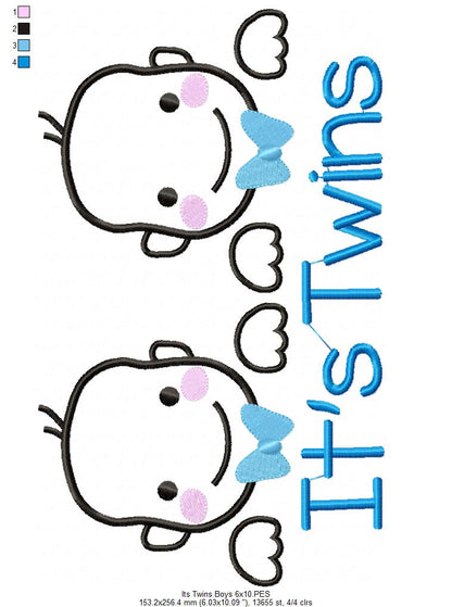 It's Twins - Boys - Fill Stitch