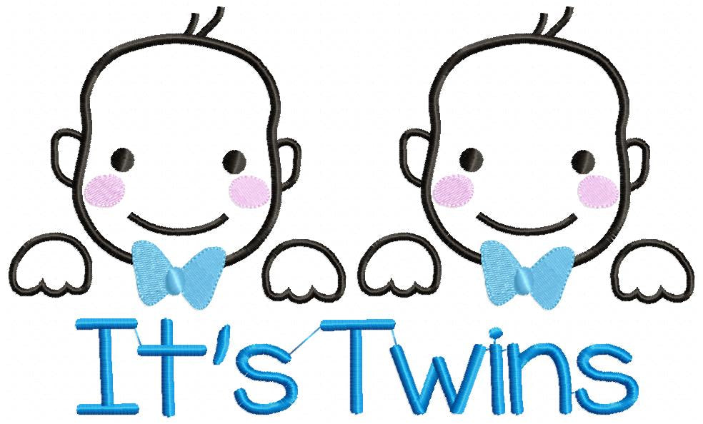 It's Twins - Boys - Fill Stitch
