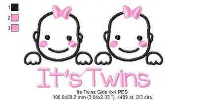 It's Twins - Girls - Fill Stitch