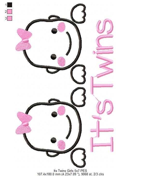 It's Twins - Set 0f 3 designs - Fill Stitch