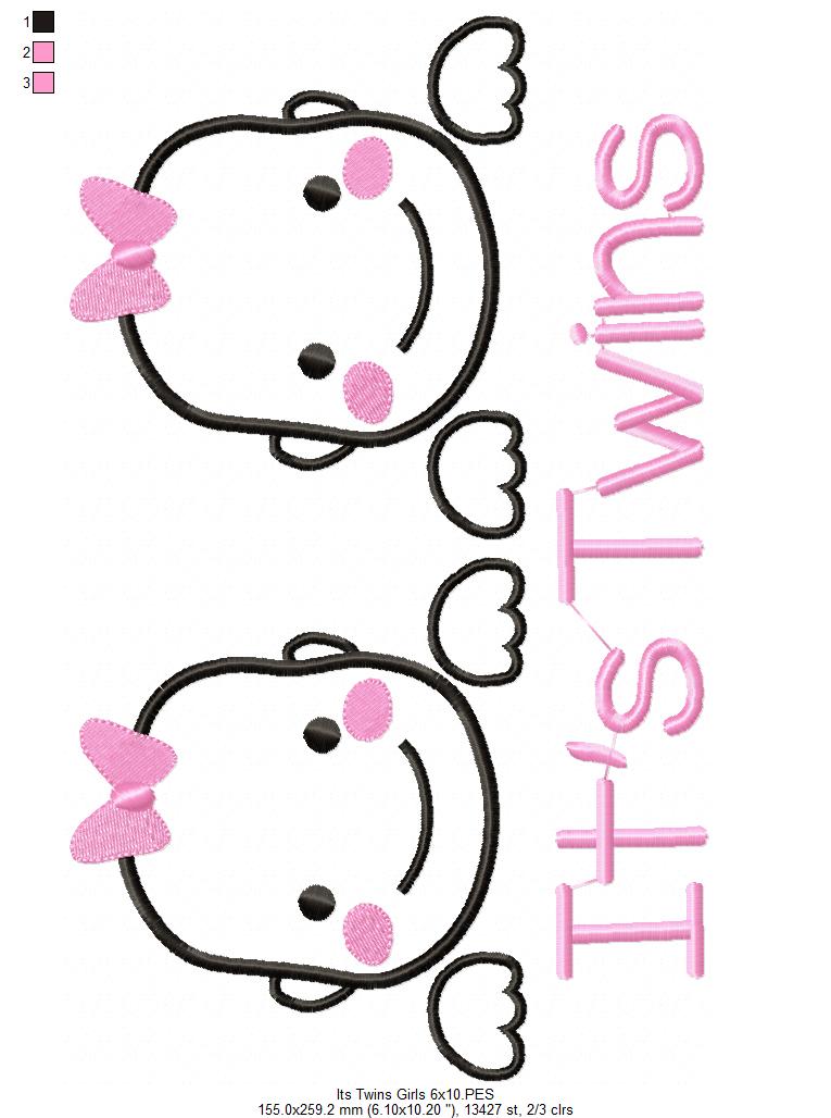 It's Twins - Set 0f 3 designs - Fill Stitch