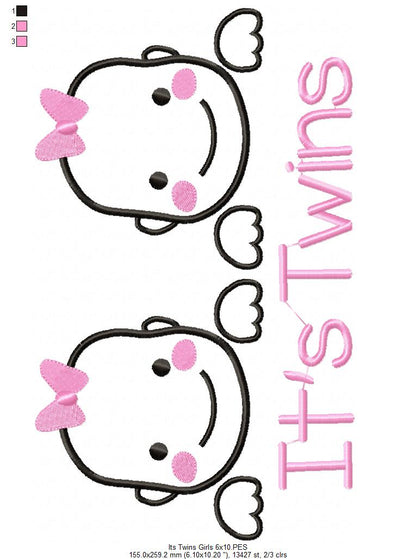 It's Twins - Set 0f 3 designs - Fill Stitch