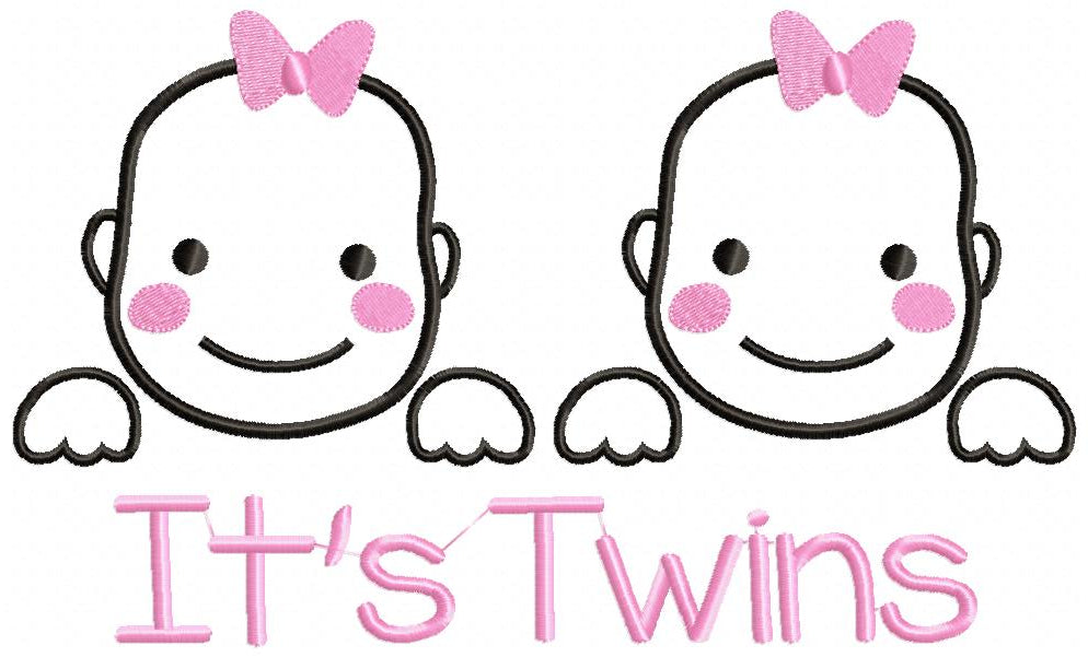 It's Twins - Girls - Fill Stitch