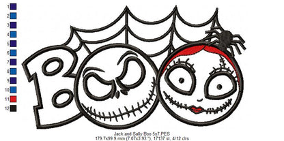 Halloween Skellington Boy and Girl - Applique