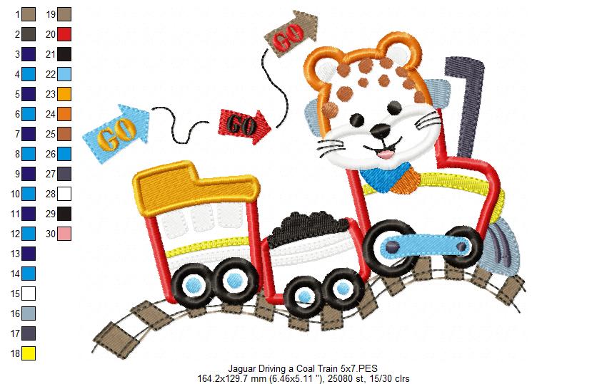 Jaguar Driving a Coal Train - Applique