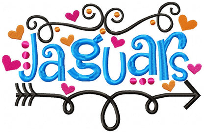 Jaguars Fun Arrows - Satin Stitch - Machine Embroidery Design