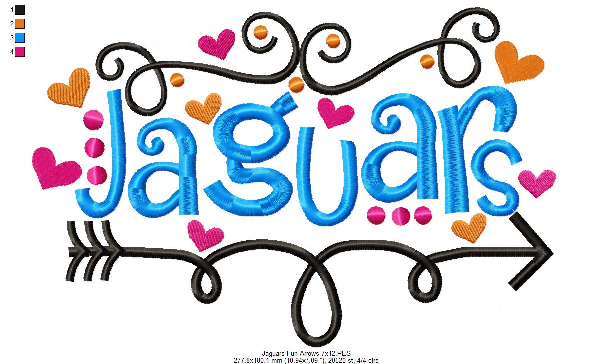 Jaguars Fun Arrows - Satin Stitch - Machine Embroidery Design