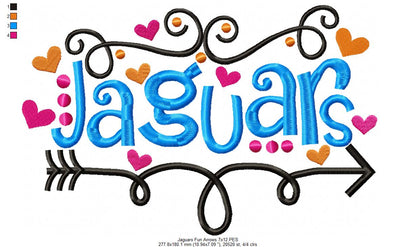 Jaguars Fun Arrows - Satin Stitch - Machine Embroidery Design