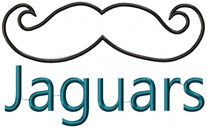 Jaguars Mustache – Appliqué – Machine Embroidery Design
