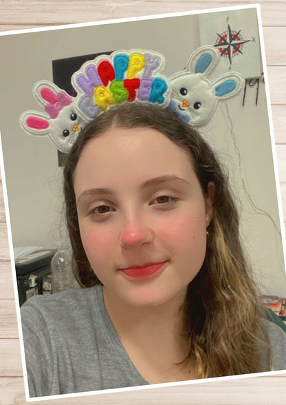 Easter Bunny Girl and Boy Headband - ITH Project - Machine Embroidery Design