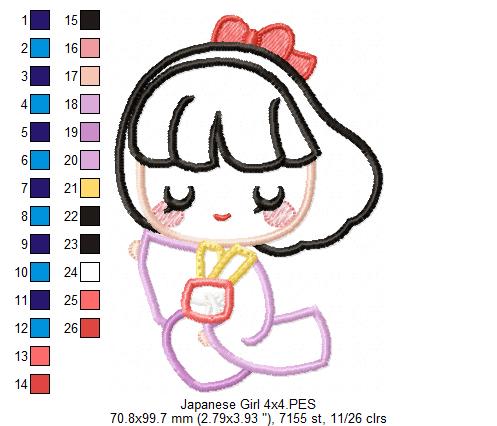 Pretty Japanese Girl - Applique