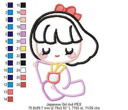 Pretty Japanese Girl - Applique
