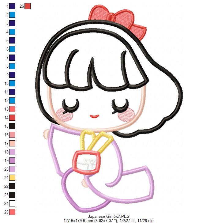 Pretty Japanese Girl - Applique