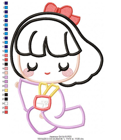 Pretty Japanese Girl - Applique