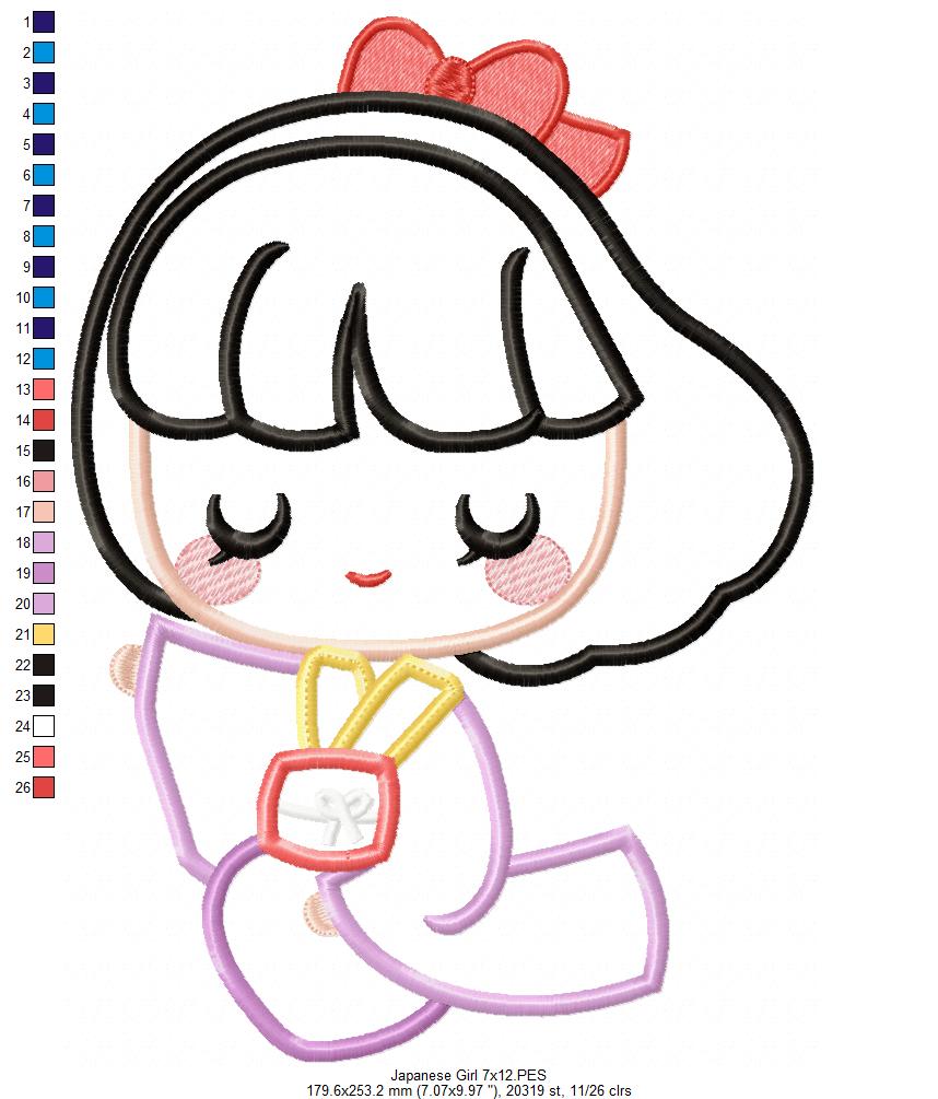 Pretty Japanese Girl - Applique