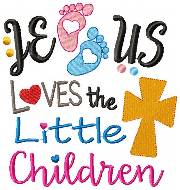 Jesus Loves the Little Children - Fill Stitch - Machine Embroidery Design