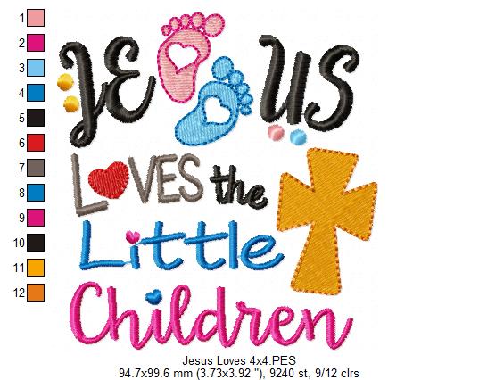 Jesus Loves the Little Children - Fill Stitch - Machine Embroidery Design