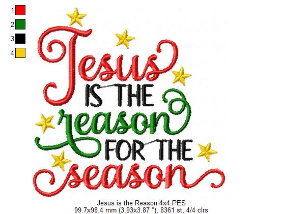 Jesus is the Reason for the Season - Fill Stitch Embroidery