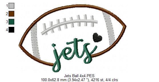Football Jets – Satin Stitch – Machine Embroidery Design