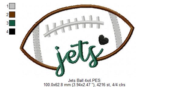 Football Jets Ball - Fill Stitch
