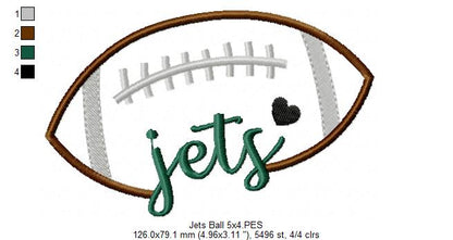 Football Jets – Satin Stitch – Machine Embroidery Design