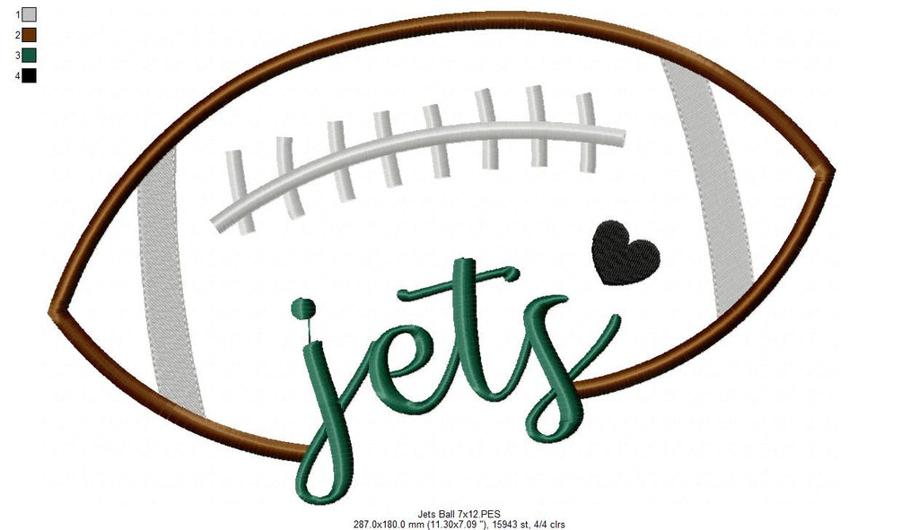 Football Jets Ball - Fill Stitch