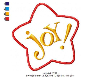 Christmas Star Joy - Applique