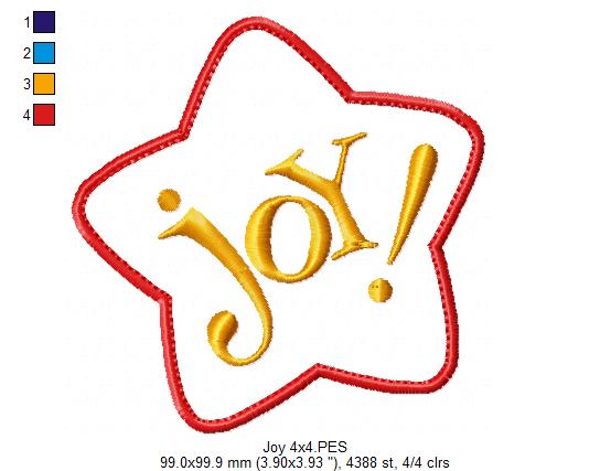 Christmas Star Joy - Applique