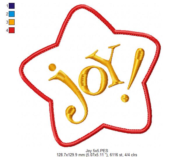 Christmas Star Joy - Applique