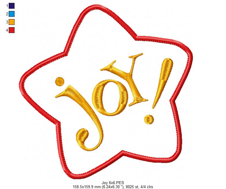 Christmas Star Joy - Applique