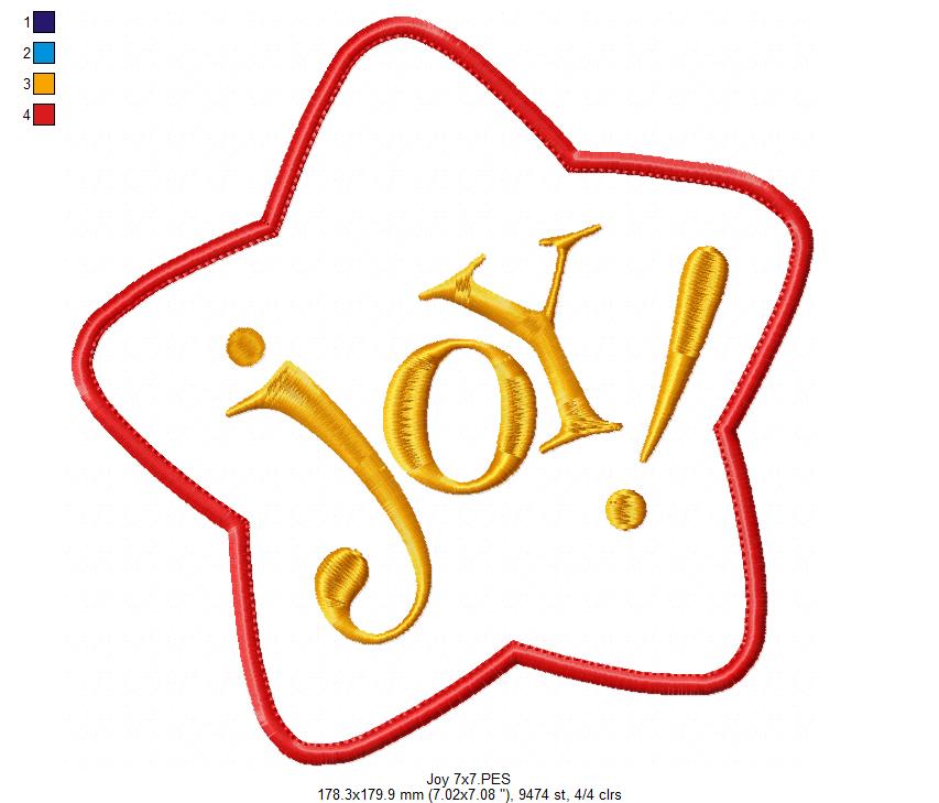 Christmas Star Joy - Applique