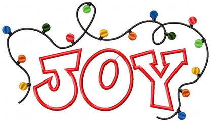 Christmas Lights Joy - Applique Embroidery