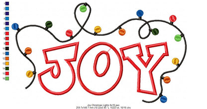 Christmas Lights Joy - Applique Embroidery