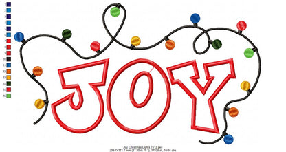 Christmas Lights Joy - Applique Embroidery