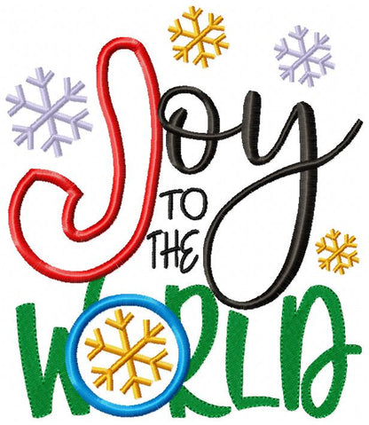 Joy to the World - Applique - Machine Embroidery Design