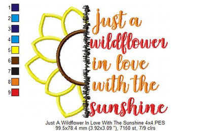 Just a Wildflower in Love with the Sunshine - Applique